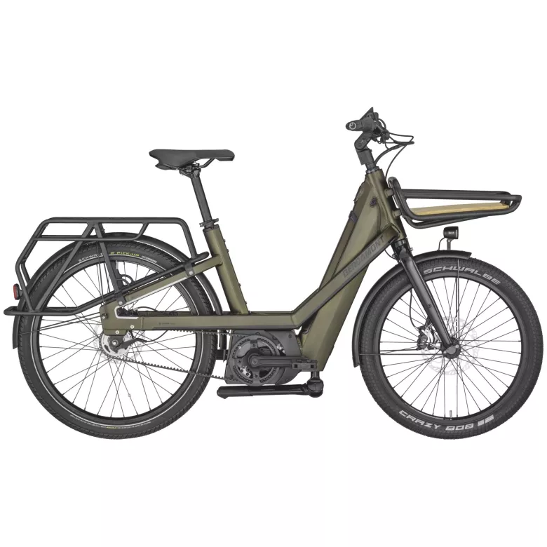 Vélo électrique cargo compact midtail Bergamont E-Cargoville Bakery Elite